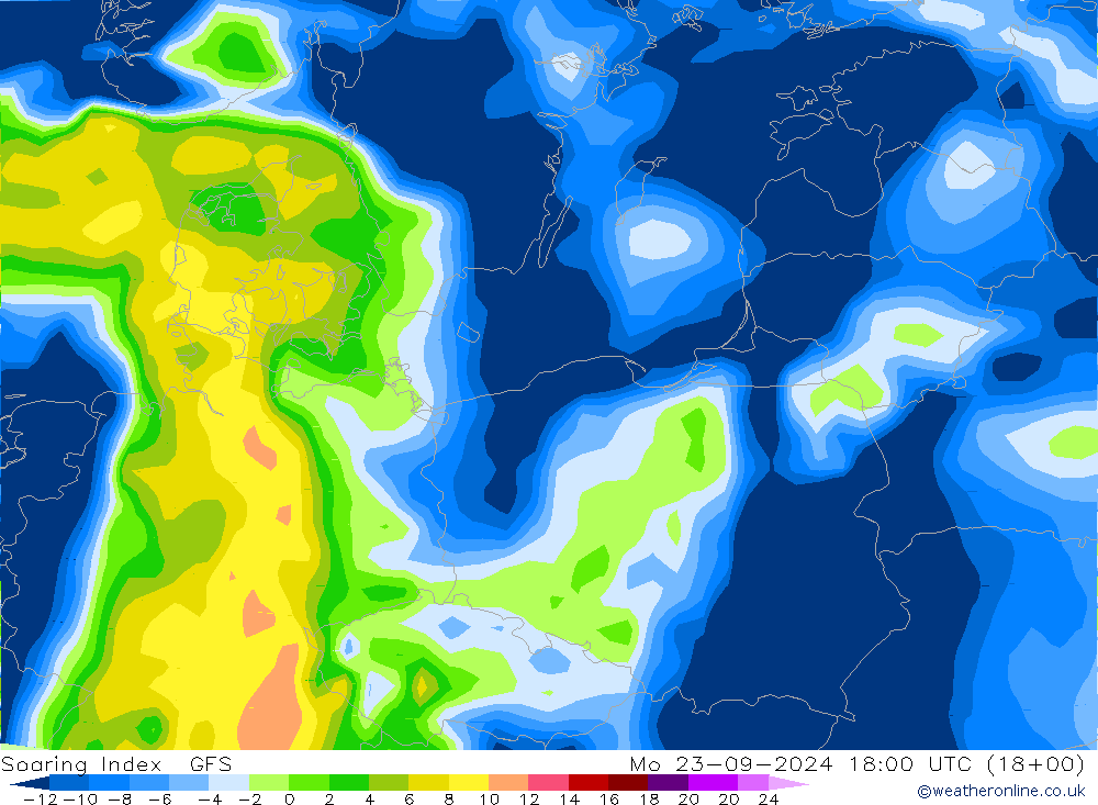 Soaring Index GFS Mo 23.09.2024 18 UTC