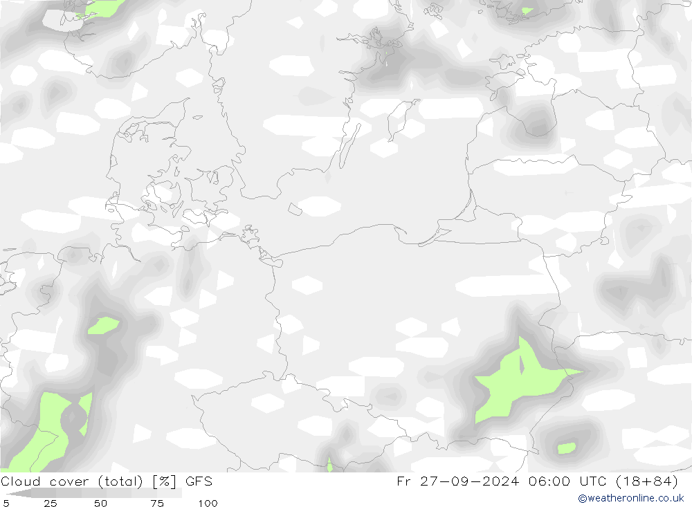 облака (сумма) GFS пт 27.09.2024 06 UTC