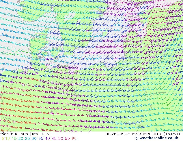 Wind 500 hPa GFS do 26.09.2024 06 UTC