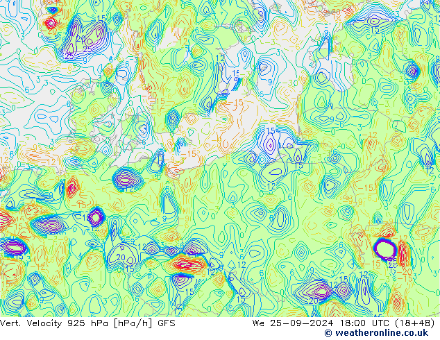 Vert. Velocity 925 hPa GFS We 25.09.2024 18 UTC