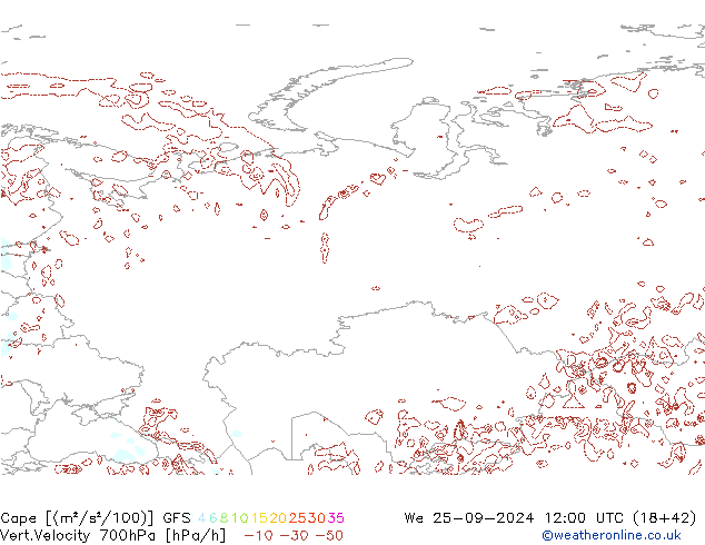 Cape GFS mer 25.09.2024 12 UTC