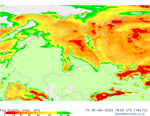 Fog Stability Index GFS jeu 26.09.2024 18 UTC