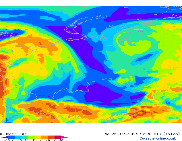 K-Index GFS mer 25.09.2024 06 UTC