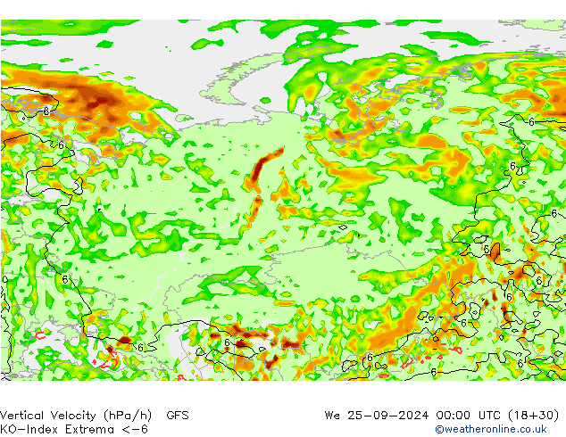 Konvektiv-Index GFS Mi 25.09.2024 00 UTC