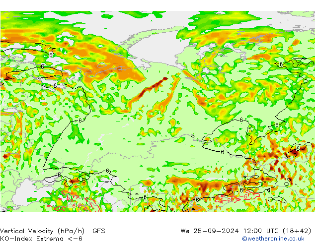 Convection-Index GFS ср 25.09.2024 12 UTC