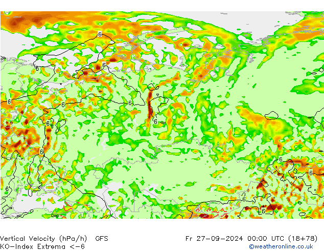 Convection-Index GFS pt. 27.09.2024 00 UTC