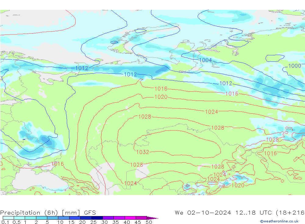 Z500/Regen(+SLP)/Z850 GFS wo 02.10.2024 18 UTC