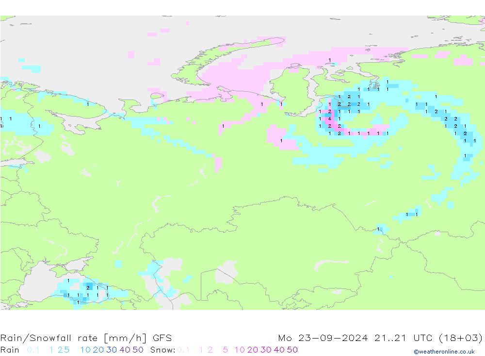 Rain/Snowfall rate GFS September 2024