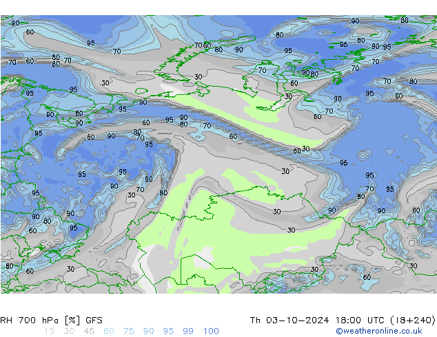 RH 700 hPa GFS October 2024