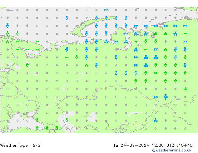 Yağış Türü GFS Sa 24.09.2024 12 UTC