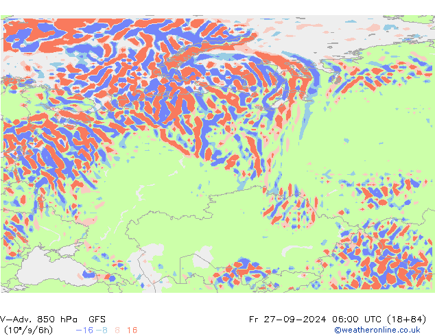 V-Adv. 850 hPa GFS vie 27.09.2024 06 UTC