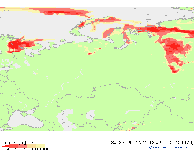 Visibilité GFS dim 29.09.2024 12 UTC