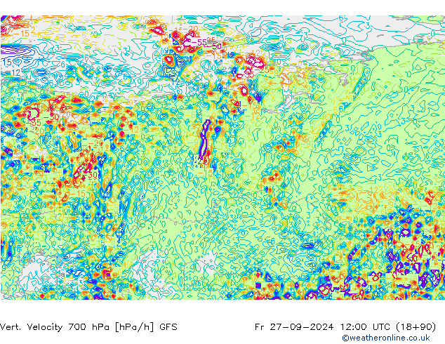 Vert. Velocity 700 hPa GFS Fr 27.09.2024 12 UTC