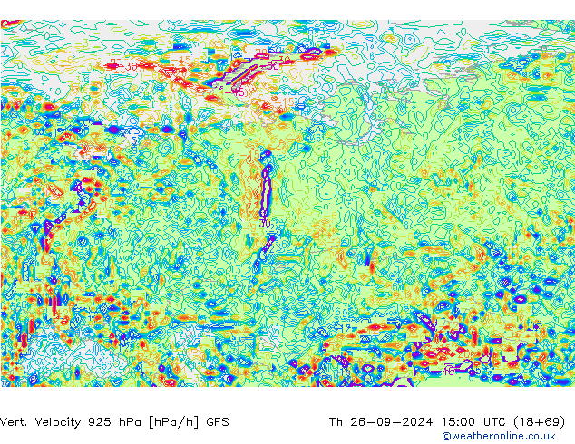 Vert. Velocity 925 hPa GFS Th 26.09.2024 15 UTC