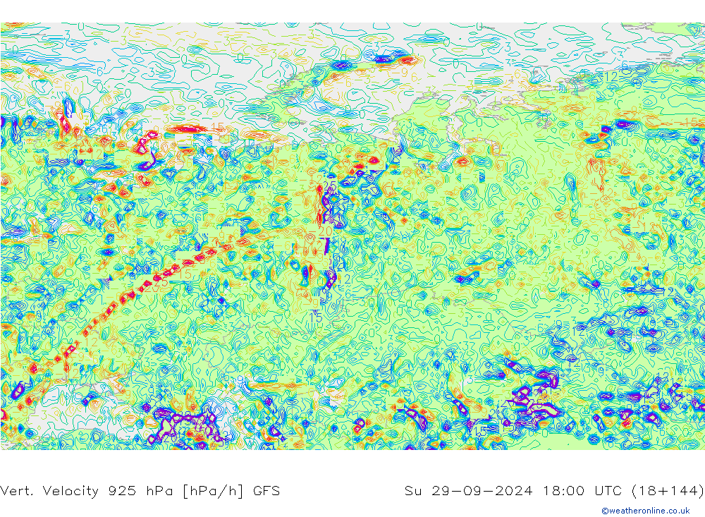 Vert. Velocity 925 hPa GFS  29.09.2024 18 UTC