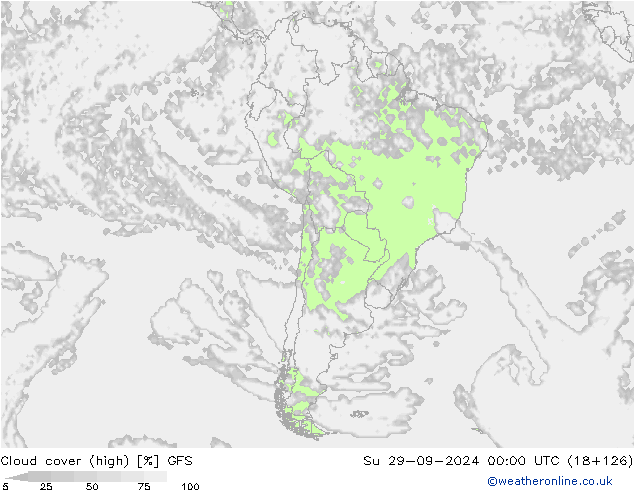 Nubi alte GFS dom 29.09.2024 00 UTC