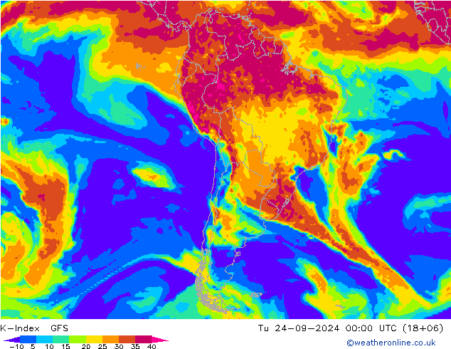 K-Index GFS mar 24.09.2024 00 UTC