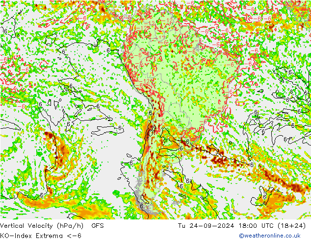 Convectie-Index GFS di 24.09.2024 18 UTC