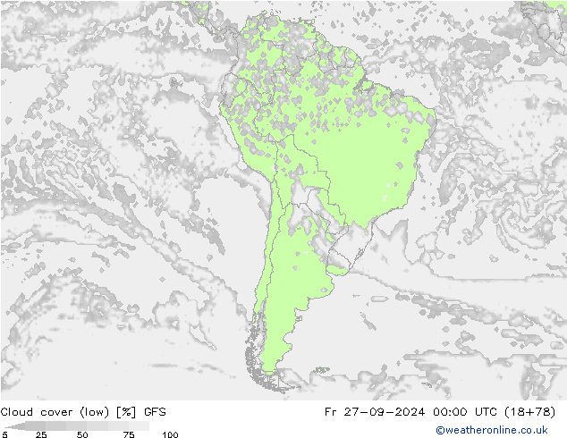 Nubes bajas GFS vie 27.09.2024 00 UTC