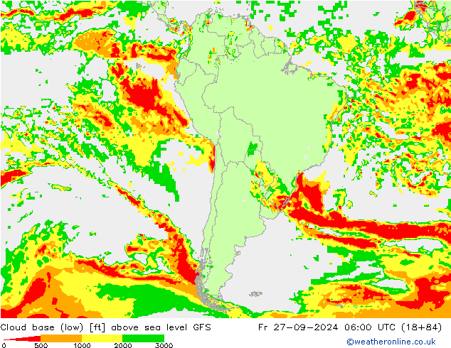 Cloud base (low) GFS Fr 27.09.2024 06 UTC