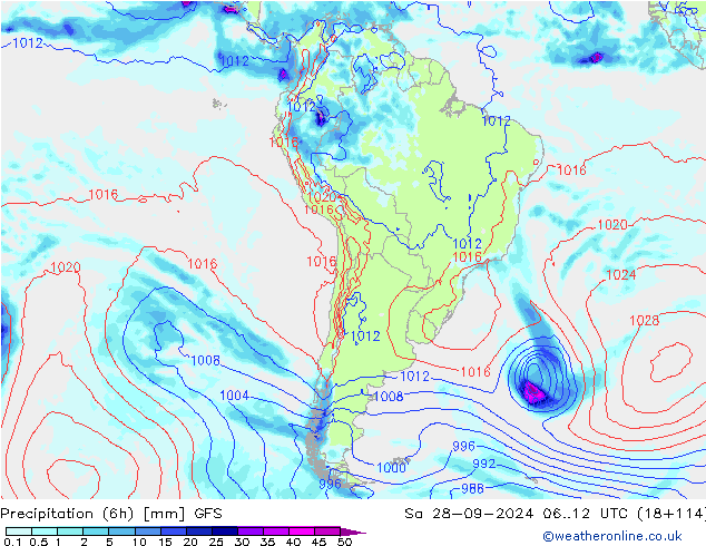 Z500/Rain (+SLP)/Z850 GFS Sa 28.09.2024 12 UTC