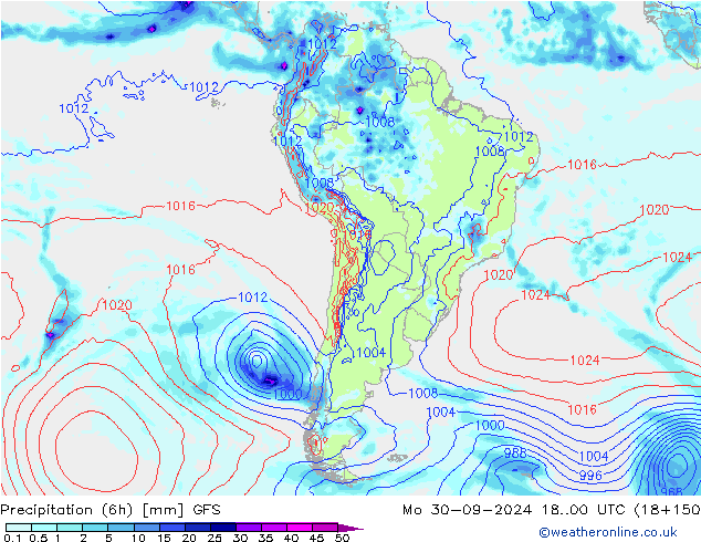 Z500/Regen(+SLP)/Z850 GFS ma 30.09.2024 00 UTC