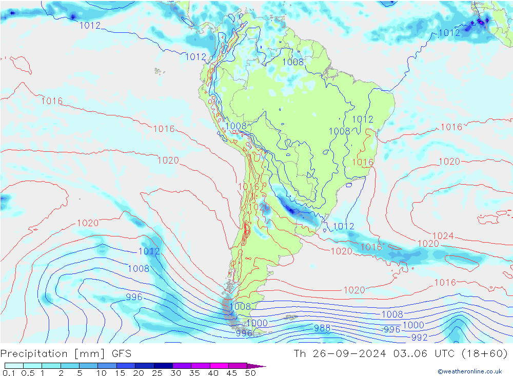 Precipitation GFS Th 26.09.2024 06 UTC