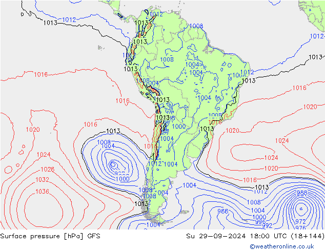 pression de l'air GFS dim 29.09.2024 18 UTC