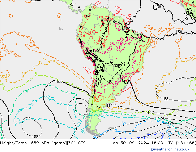 Z500/Rain (+SLP)/Z850 GFS pon. 30.09.2024 18 UTC