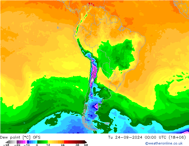 Dauwpunt GFS di 24.09.2024 00 UTC