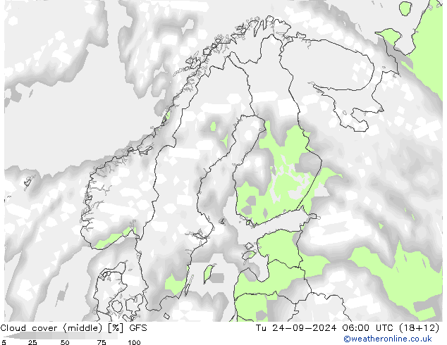 Nuages (moyen) GFS mar 24.09.2024 06 UTC