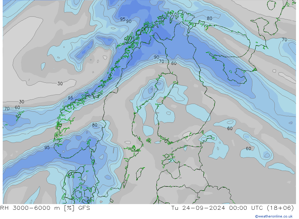 RH 3000-6000 m GFS вт 24.09.2024 00 UTC