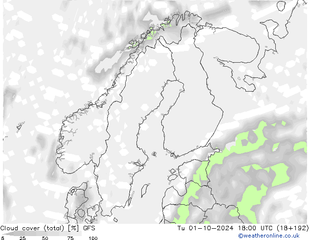 Wolken (gesamt) GFS Oktober 2024