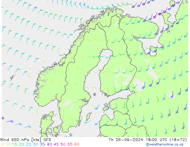 Wind 950 hPa GFS Do 26.09.2024 18 UTC