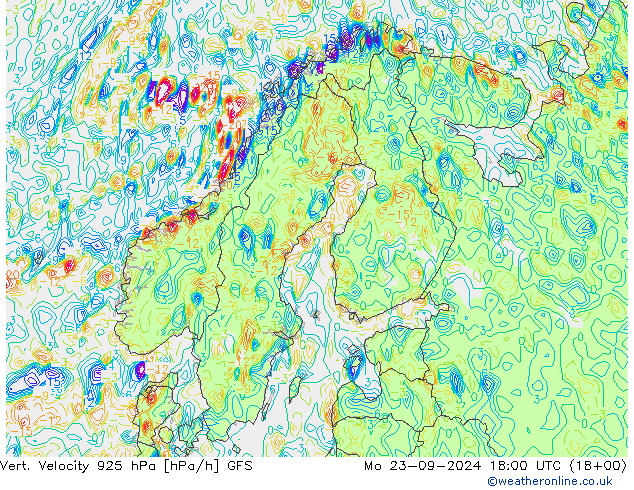 Vert. Velocity 925 hPa GFS Seg 23.09.2024 18 UTC