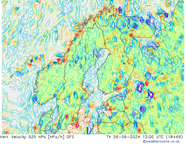 Vert. Velocity 925 гПа GFS чт 26.09.2024 12 UTC