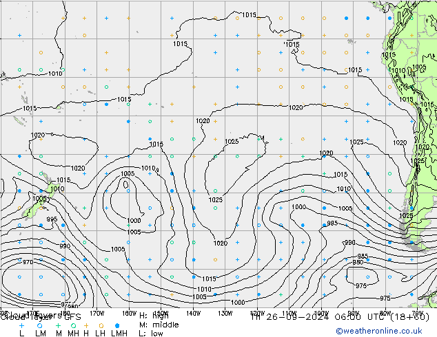 Cloud layer GFS Qui 26.09.2024 06 UTC