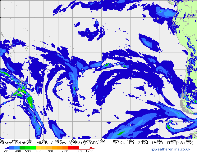 Storm Relative Helicity GFS Th 26.09.2024 18 UTC