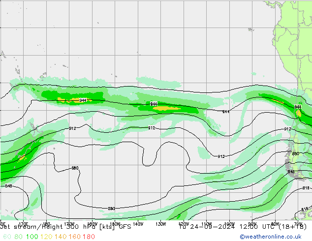 Straalstroom GFS di 24.09.2024 12 UTC