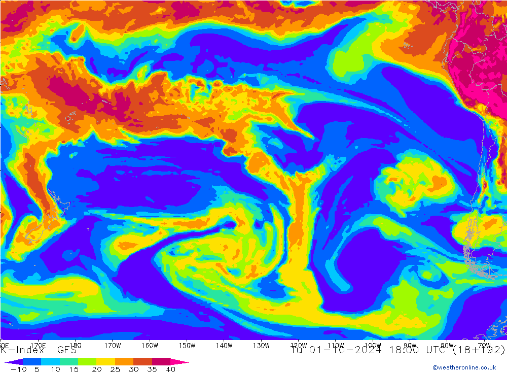 K-Index GFS mar 01.10.2024 18 UTC