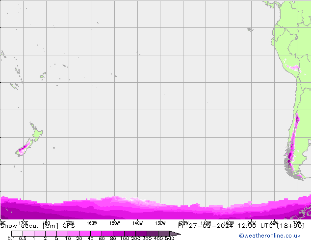 Snow accu. GFS Fr 27.09.2024 12 UTC