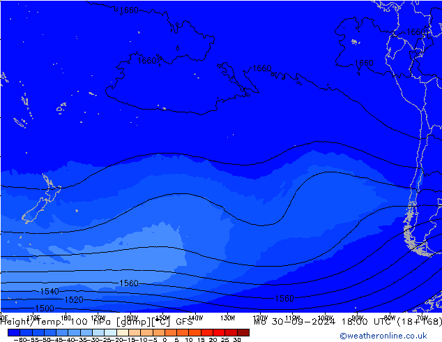 Height/Temp. 100 hPa GFS Mo 30.09.2024 18 UTC