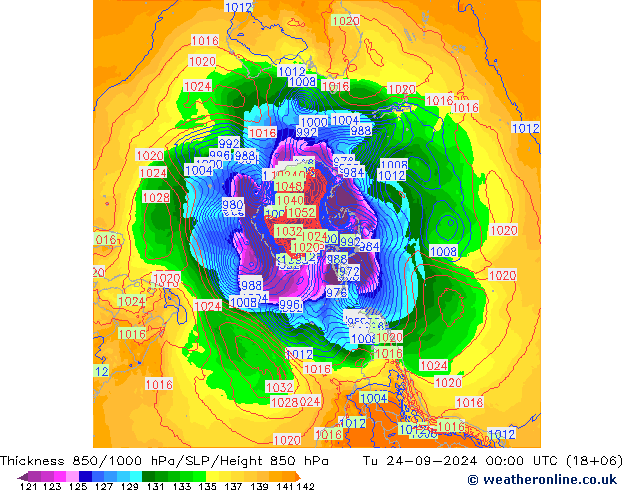 Thck 850-1000 hPa GFS Tu 24.09.2024 00 UTC