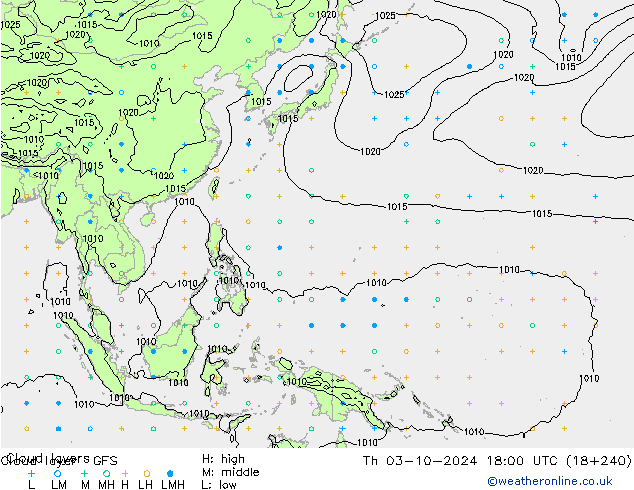 Cloud layer GFS jeu 03.10.2024 18 UTC