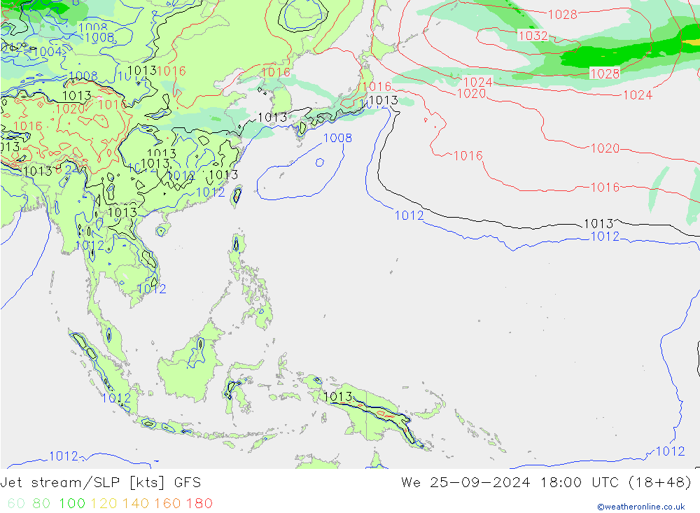 Straalstroom/SLP GFS wo 25.09.2024 18 UTC