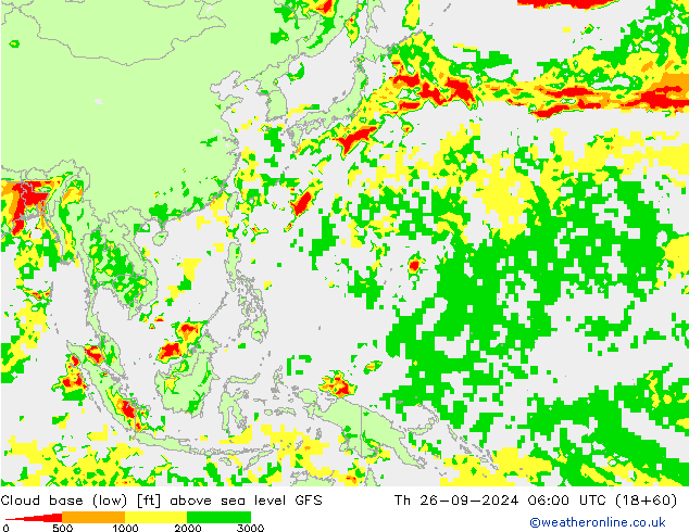 Cloud base (low) GFS чт 26.09.2024 06 UTC