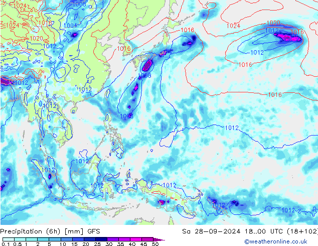 opad (6h) GFS so. 28.09.2024 00 UTC