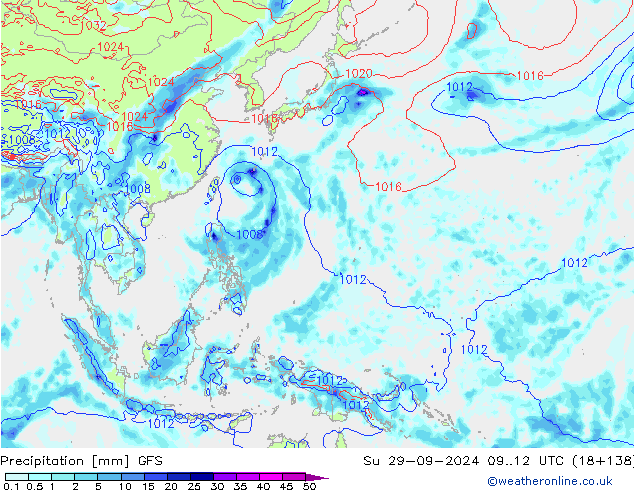 opad GFS nie. 29.09.2024 12 UTC