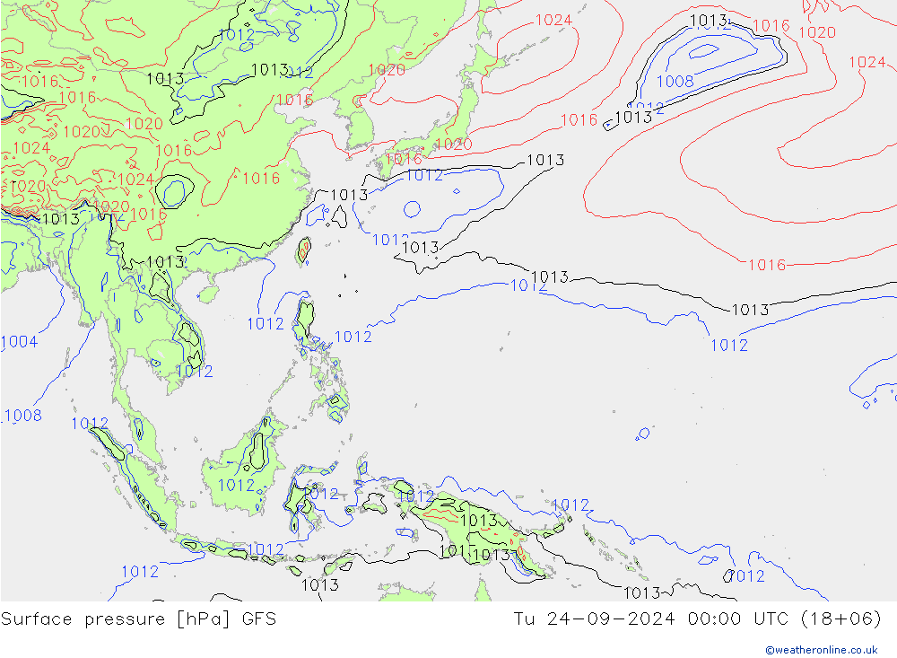 Luchtdruk (Grond) GFS di 24.09.2024 00 UTC