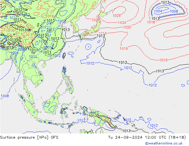 GFS: Út 24.09.2024 12 UTC